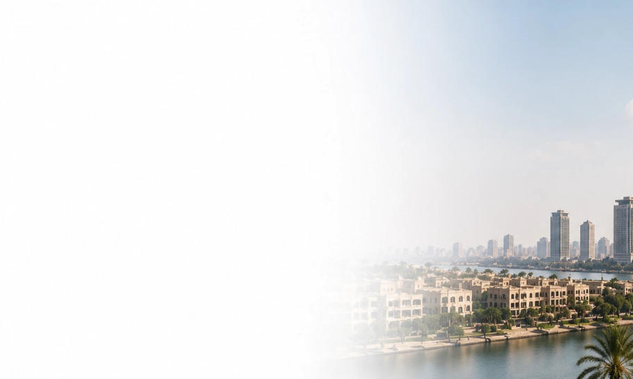 Panoramic view representing commercial properties in El Gouna and Cairo, Egypt